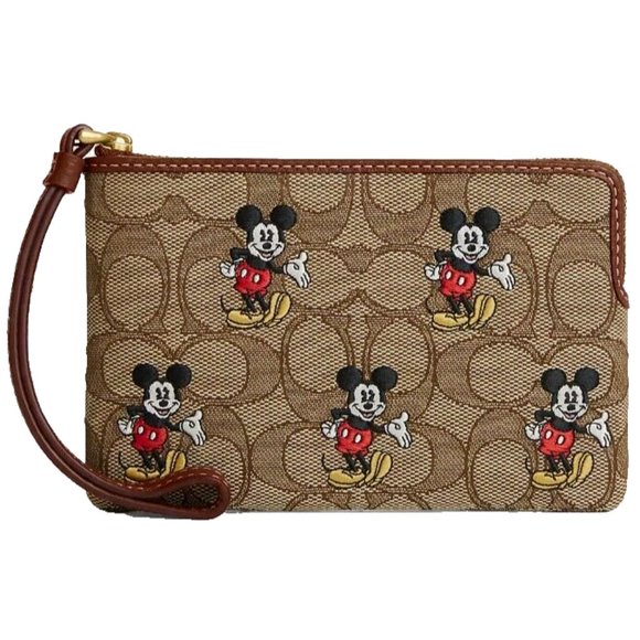 Coach Other - Coach X Disney (CN033) Mickey Print Corner Zip Wristlet Wallet